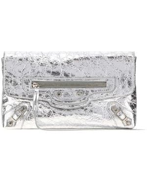 Balenciaga Leather Le City Clutch - Gray