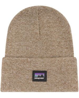 Patagonia Beanie Made From Recycled Polyester With A Logo - Natural