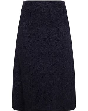 Dries Van Noten "Husosy" Flared Midi Skirt - Blue