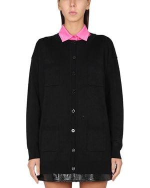 Moschino Cardigan With Logo - Black