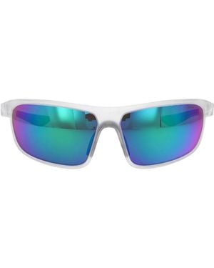 Nike Matte Clear Mirror Acetate Sunglasses - Blue