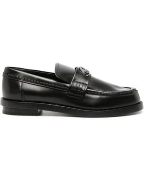 McQueen Seal Logo Plaque Loafers - Black
