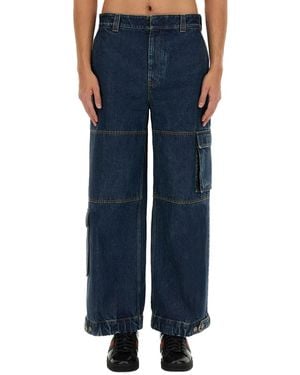 Gucci Denim Trousers With Label - Blue