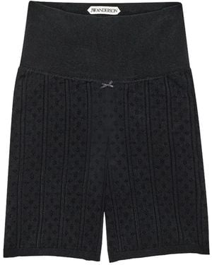 JW Anderson Perforated Knit Shorts - Black