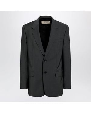 Valentino Single-Breasted Wool And Mohair Jacket - Black