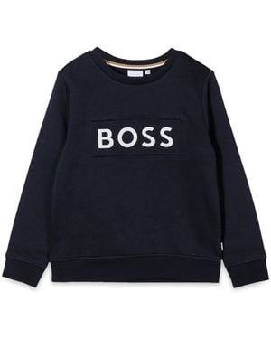 BOSS Logo Crewneck Sweatshirt - Blue