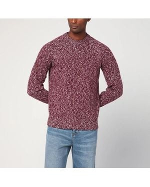 Drumohr Grape-Coloured Pattern Wool Sweater