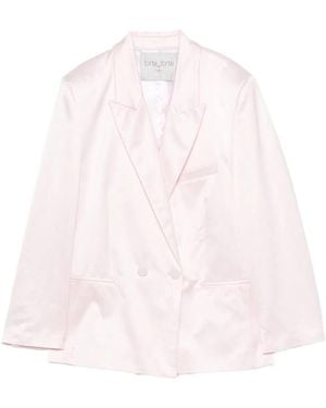 forte_forte Chic Viscose Cotton Satin Tuxedo Ja - Pink