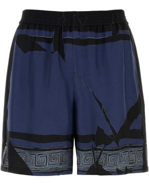 Versace Shortssilktwillprintmedusaclub - Blue
