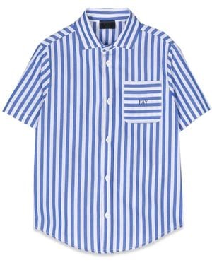 Fay Mc Stripes Shirt - Blue