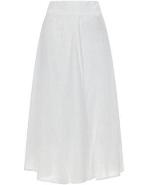 120% Lino Gonna Lunga - White