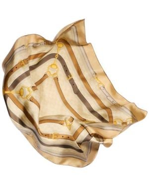 Gucci Gg Monogram Silk Scarf - Metallic