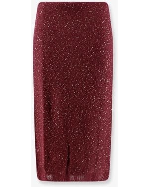 Nude Mohair Blend Skirt - Red