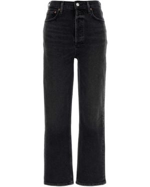 Agolde 90's Pinch Waist Crop - Black