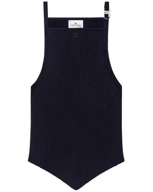Courreges Courregès Top Pointy Buckle Rib Knit - Blue