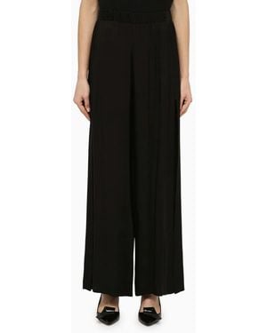 FEDERICA TOSI Viscose Palazzo Trousers - Black
