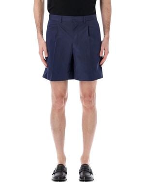 Prada Tailored Cotton Bermuda Shorts - Blue