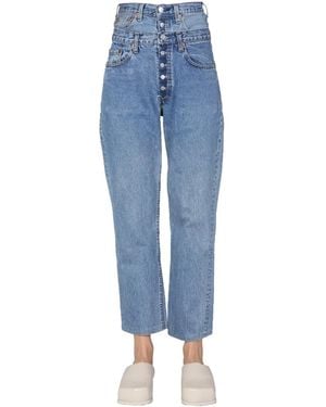 1/OFF Double Waist Jeans - Blue