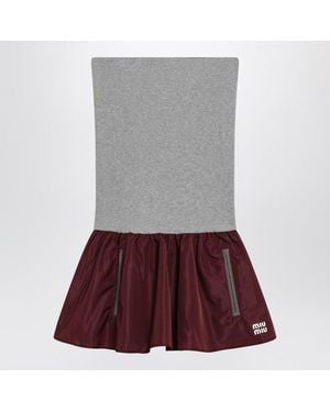 Miu Miu Mini Dress With Re-Nylon Skirt - Purple