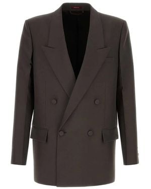 Gucci Double-Breasted Peak-Lapels Blazer - Black