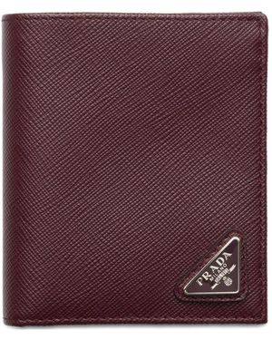 Prada Saffiano Leather Wallet Accessories - Purple