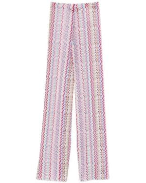 Missoni Multicolor Polyamide Elastan Pants - Purple