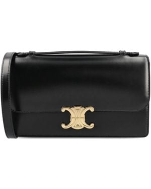 Celine Medium Triomphe Folio Bag - Black