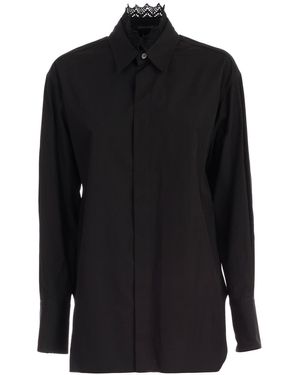 Y's Yohji Yamamoto Shirt L/S Collar Lace - Black