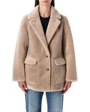 Urbancode Reversible Faux Fur Coat With Suede Interior - Natural