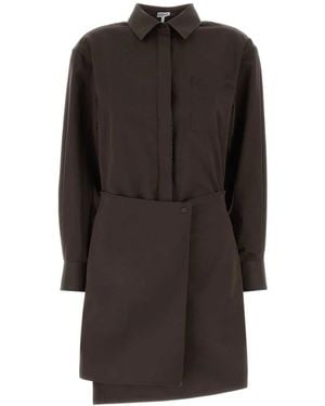 Loewe Chocolate Gabardine Mini Dress - Black