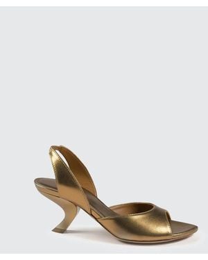 Vic Matié Mid Heel Leather Sandal - Multicolour