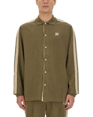 Palm Angels Monogram Shirt - Green