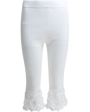 Ganni Woven Knit Legging - White