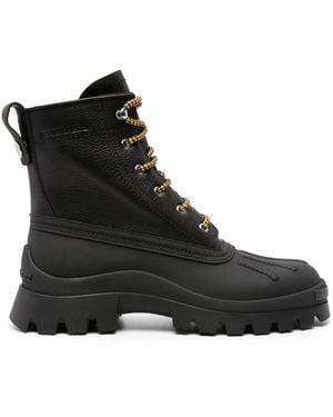 DSquared² Leather Lace Up Ankle Boots - Black
