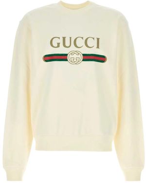 Gucci Ivory Cotton Blend Sweatshirt - Natural