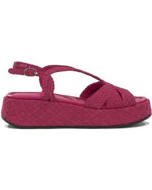 Pons Quintana Leather Rubber Sandals - Purple