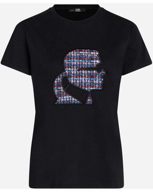 Karl Lagerfeld Kameo Boucle T Shirt - Black