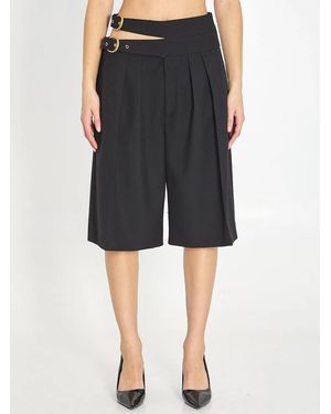 Chloé Bermuda Shorts With Double Belt - Black