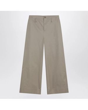 McQueen Cotton Gabardine Chino Pants - Gray