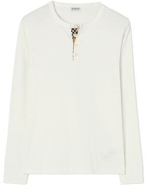 Burberry Long-Sleeve Cotton Top - White