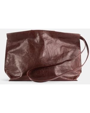 Bea Mombaers Sac Shopper East West En Cuir Marron - Brown