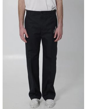 Gucci Printed Cotton Twill Pants - Black