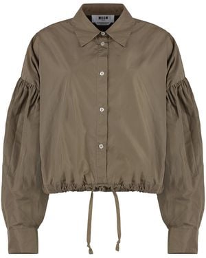 MSGM Taffeta Shirt - Brown