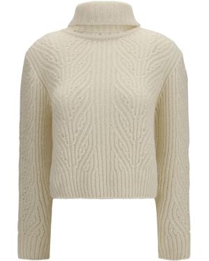 Moncler Alpaca-Blend Turtleneck Sweater - White