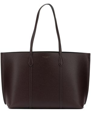 Tory Burch Bordeaux Cow Leather Cotton Shoulder Bags - Black