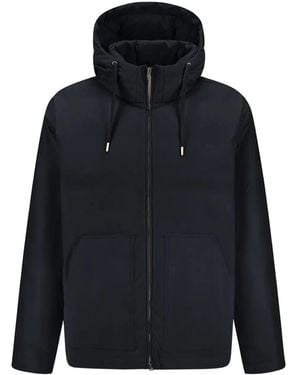 Herno Hooded Zip-Up Down Jacket Clothing - Blue