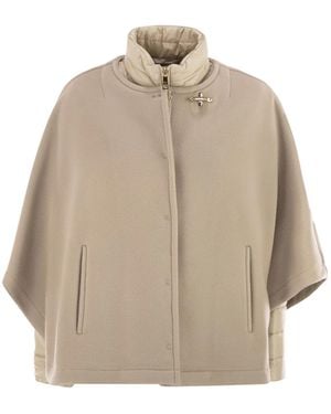 Fay 3-In-1 Double-Sided Wool And Cashmere Cape - Natural