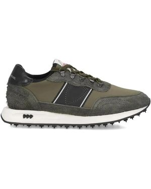 Philippe Model Suede Leather Low-Top Sneakers With Panels - Gray