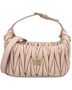 Miu Miu Matelassé Nappa Leather Pouch - Pink
