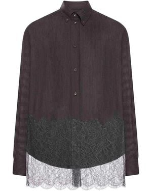 Fendi Pinstriped Wool Shirt - Grey